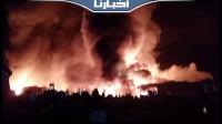 نشوب حريق مهول بسوق الجوطية وسط مدينة تاوريرت